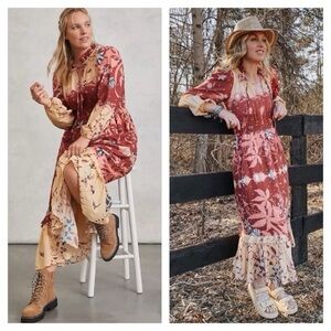 ANTHROPOLOGIE Othilila CARMELA MAXI DRESS Women's SIZE‎ SMALL Boho
